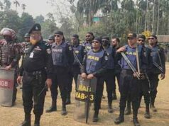নির্বাচনী নিরাপত্তা জোরদারে বোদায় সেনা ও যৌথবাহিনীর মহড়া